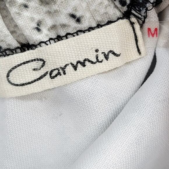 Carmin Womens Corset Dress Size M Gray Ivory Snakeskin Strapless Sweetheart Neck - Picture 2 of 13